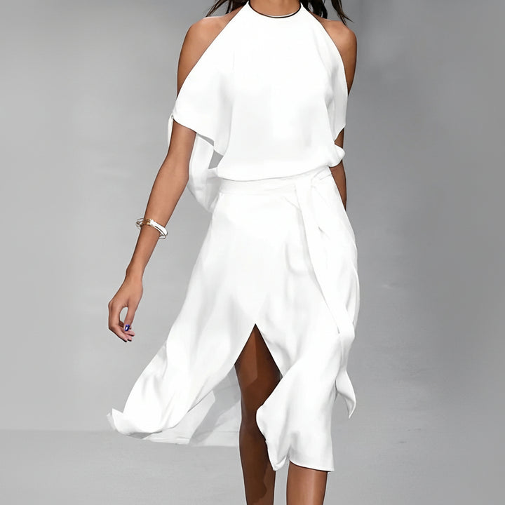 Jaylen - Abito elegante con spacco e spalle scoperte